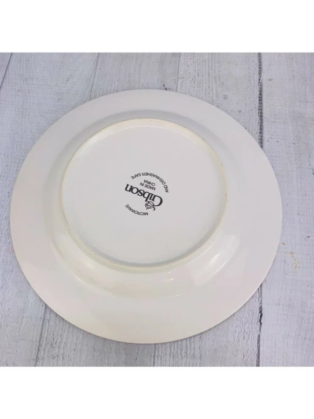 Gibson SNOWMAN Tree Red Block Christmas Stoneware Lunch Salad Plates Set 4